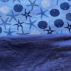 Glückskind Sommerkappe royal blau Seestern limited edition, Merinowolle & Seide (bio/GOTS)