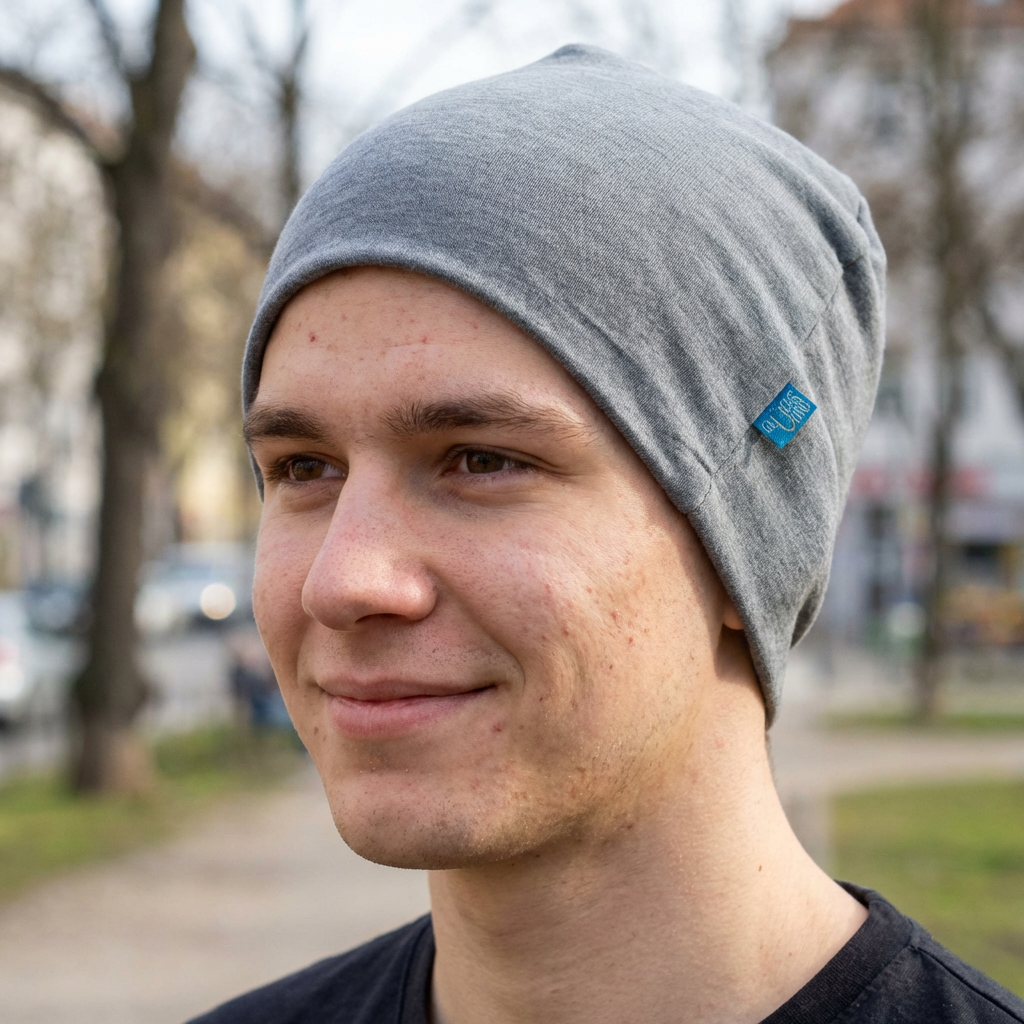 Haube Damen/Herren fels, Merinowolle & Seide (bio/GOTS)