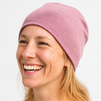 Women's hood rose, merino wool &amp; silk (organic/GOTS) 