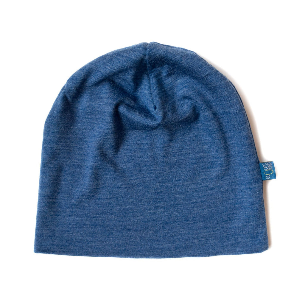 Cap royal blue, merino wool &amp; silk (organic/GOTS)