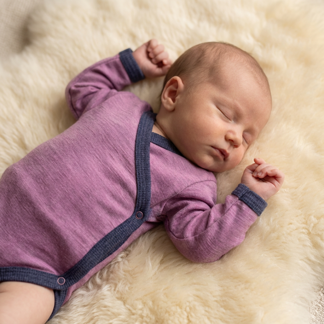 Wrap body rose, merino wool &amp; silk (organic/GOTS)