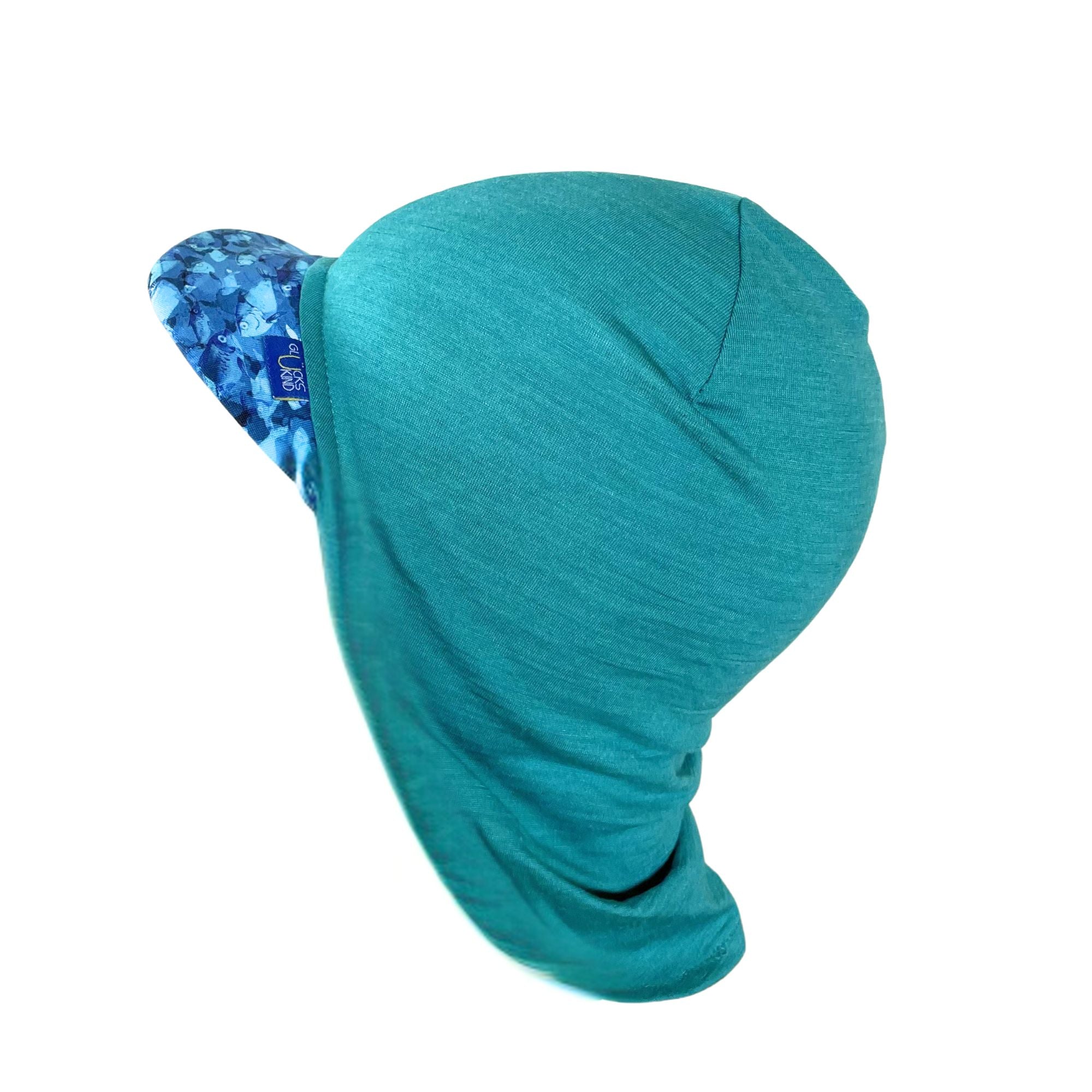 Sommerkappe smaragd Fisch limited edition, Merinowolle & Seide (bio/GOTS)