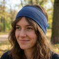 Headband royal blue, merino wool &amp; silk (organic/GOTS)