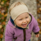 Kinder-Stirnband sand, Merinowolle & Seide (bio/GOTS)