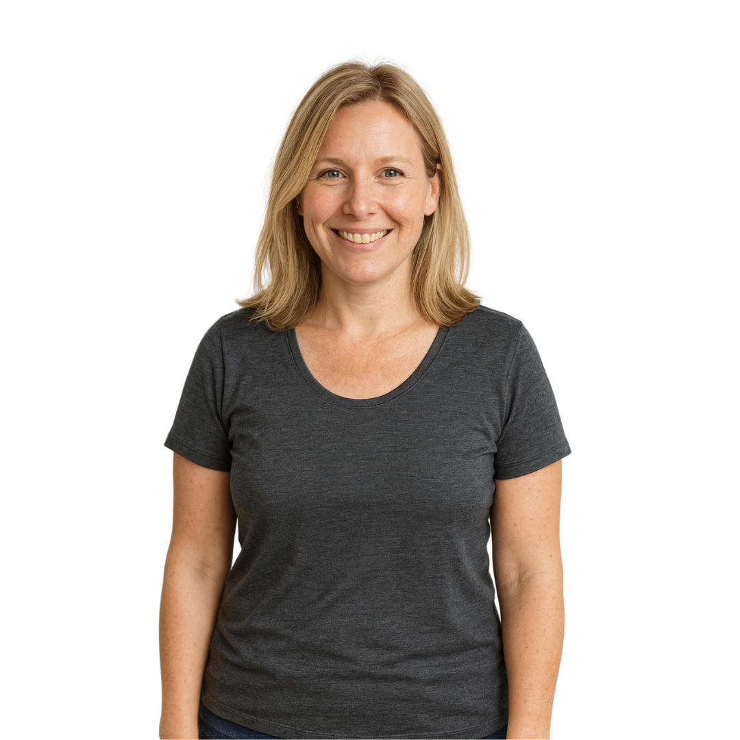 Women's T-shirt anthracite, merino wool &amp; Tencel (organic/Bluesign)