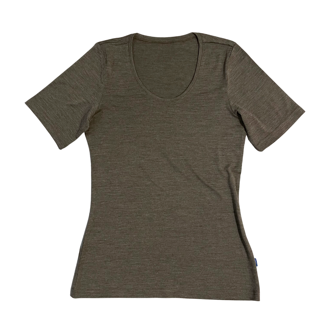 Women's T-shirt royal blue, merino wool &amp; silk (organic/GOTS)