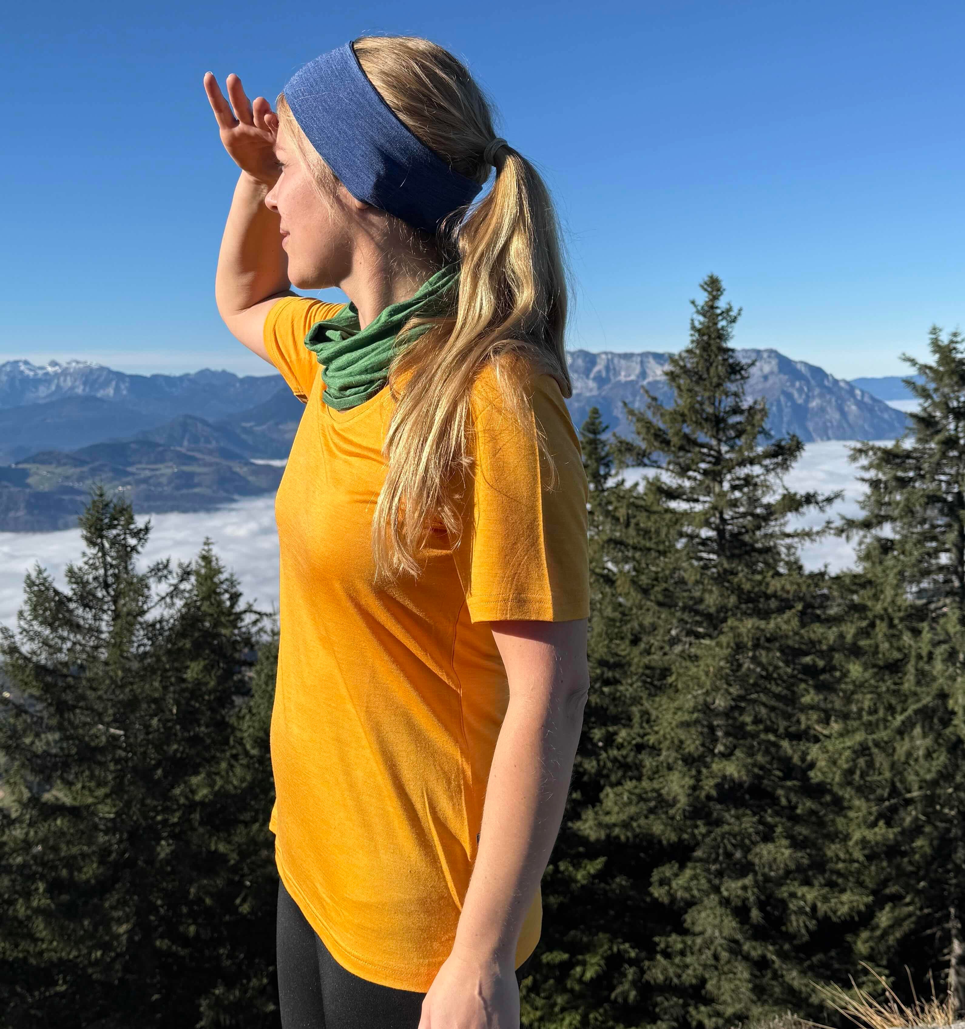 Damen T-Shirt sonnengelb, Merinowolle & Seide (bio/GOTS)