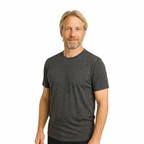T-shirt men's anthracite, merino wool &amp; Tencel (organic, bluesign)