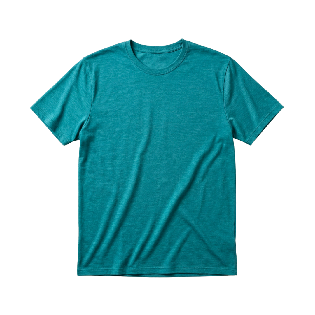 T-Shirt Herren smaragd, Merinowolle & Seide (bio/GOTS)