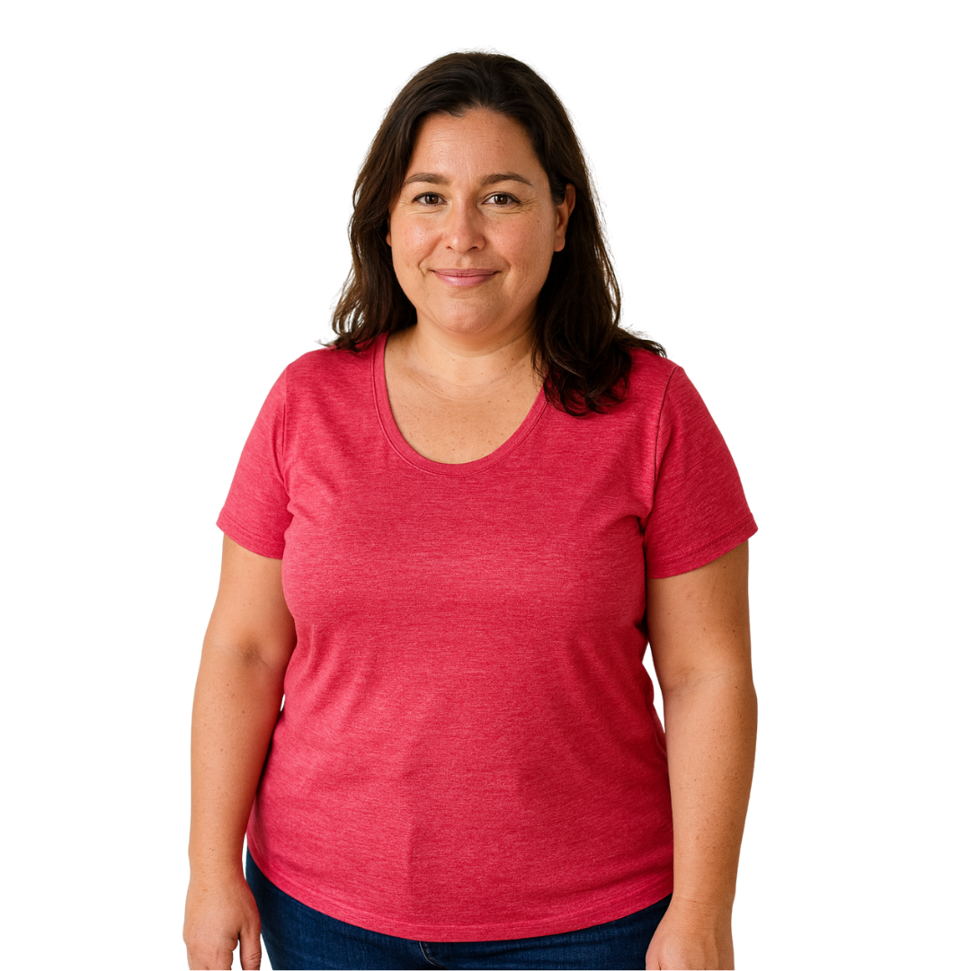 Women's T-shirt raspberry, merino wool &amp; silk (organic/GOTS)