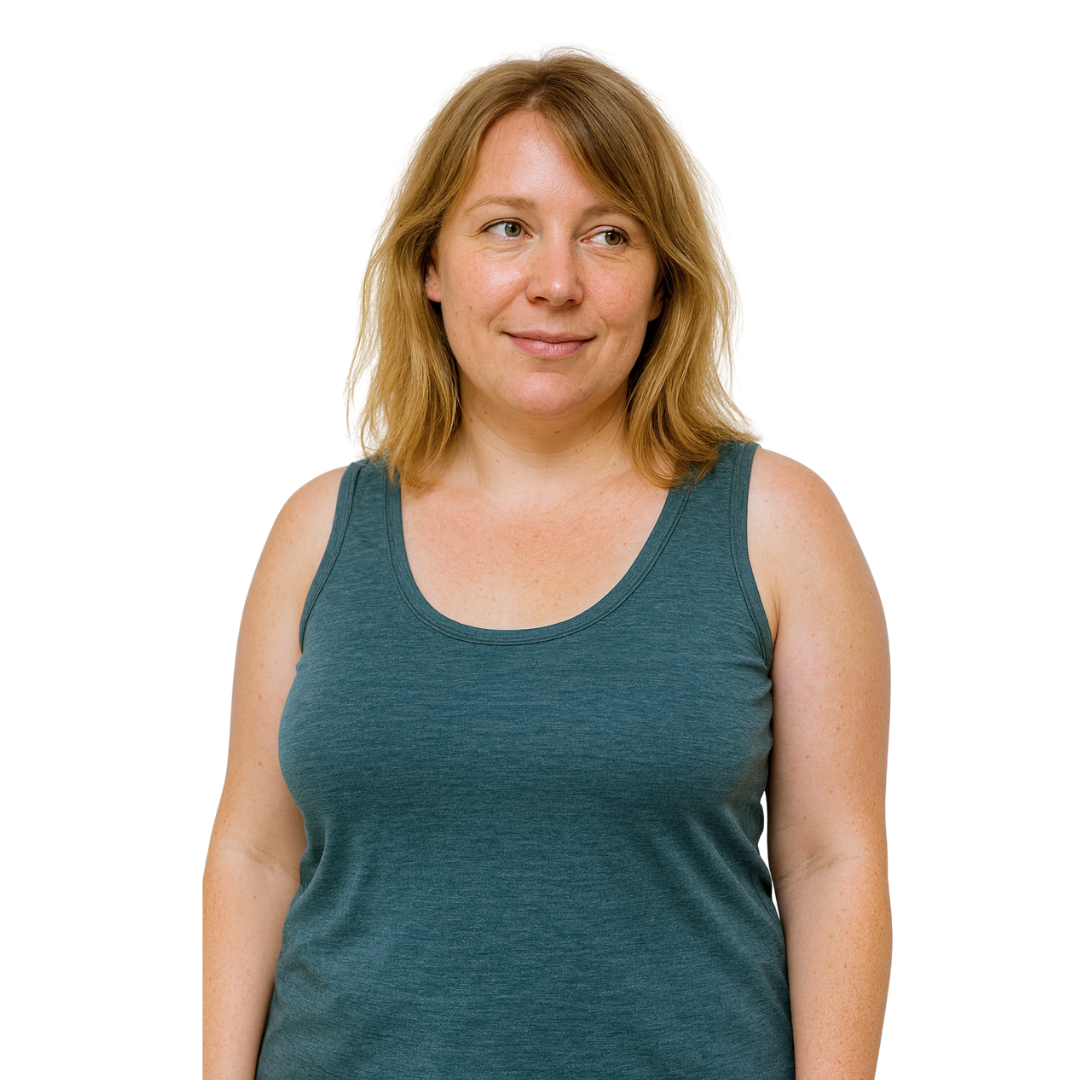 Women's tank top slate merino wool &amp; Tencel (organic/Bluesign)