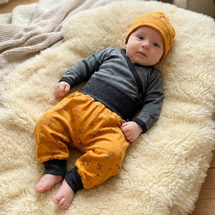 Wickelbody fels grau, Merinowolle & Seide (bio/GOTS)