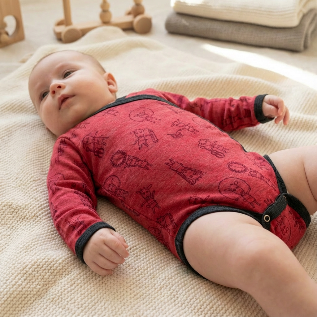 Wrap body raspberry kid, merino wool &amp; silk (organic/GOTS)