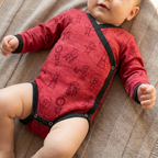 Wrap body raspberry kid, merino wool &amp; silk (organic/GOTS)