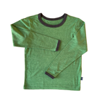 Shirt waldgrün uni, Merinowolle & Seide (bio/GOTS)