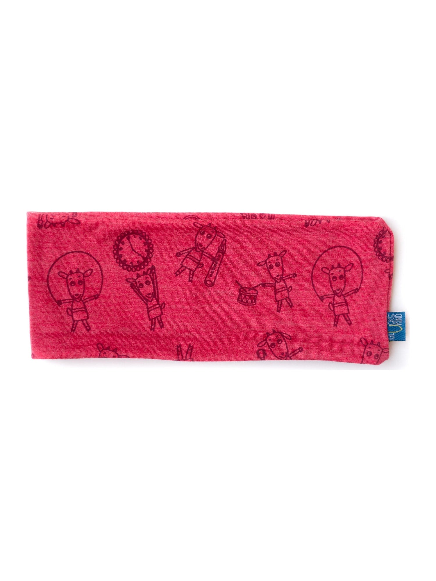 Glückskind Kinder-Stirnband himbeere Geißlein aus Merinowolle und Seide (bio/GOTS) - by heywool, Freisteller #ay