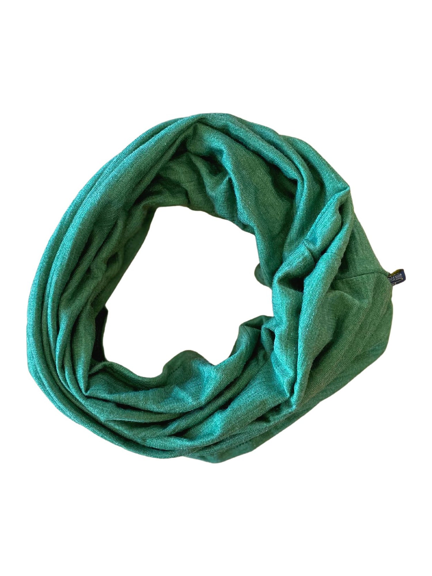Glückskind Schlauch-Loop waldgrün aus Merinowolle und Seide (bio/GOTS) - by heywool, Freisteller #ay