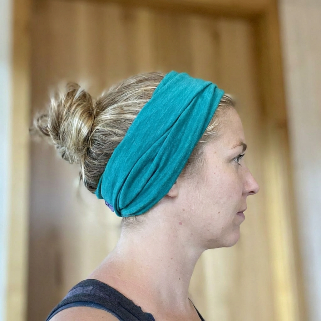 Tube loop emerald, merino wool &amp; silk (organic/GOTS)