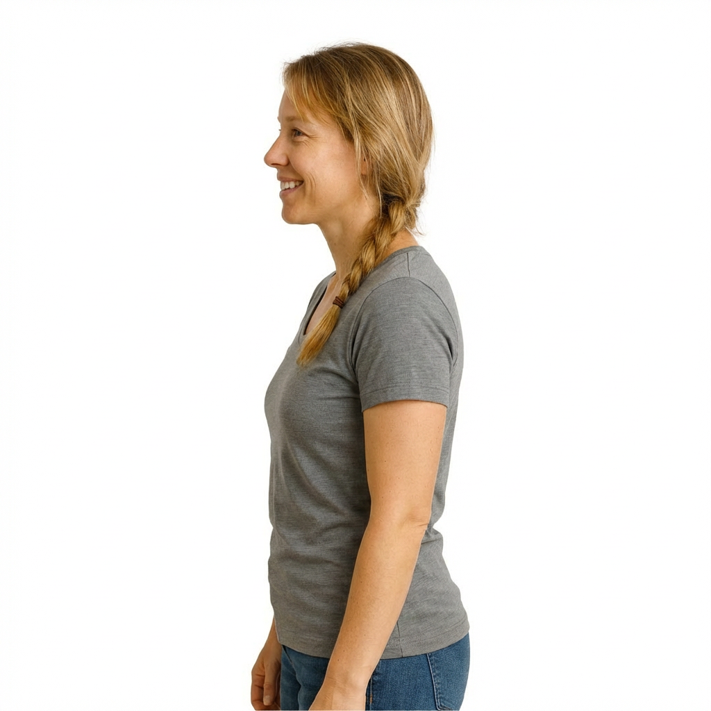 Women's T-shirt emerald, merino wool &amp; silk (organic/GOTS)