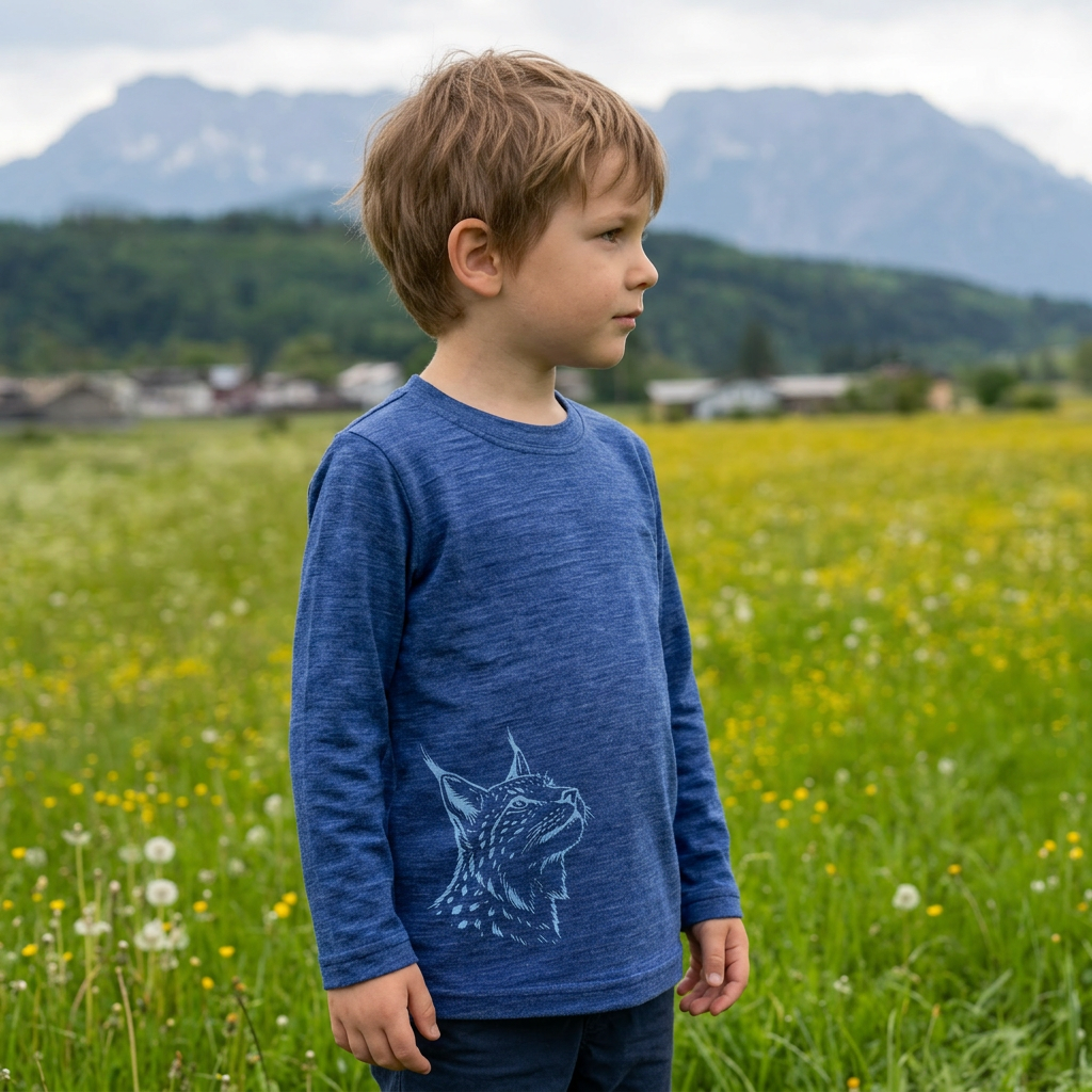Shirt raspberry dragonfly, merino wool &amp; silk (organic/GOTS)
