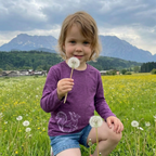 Shirt zwetschke mit Eichhörnchen, Merinowolle & Seide (bio/GOTS)