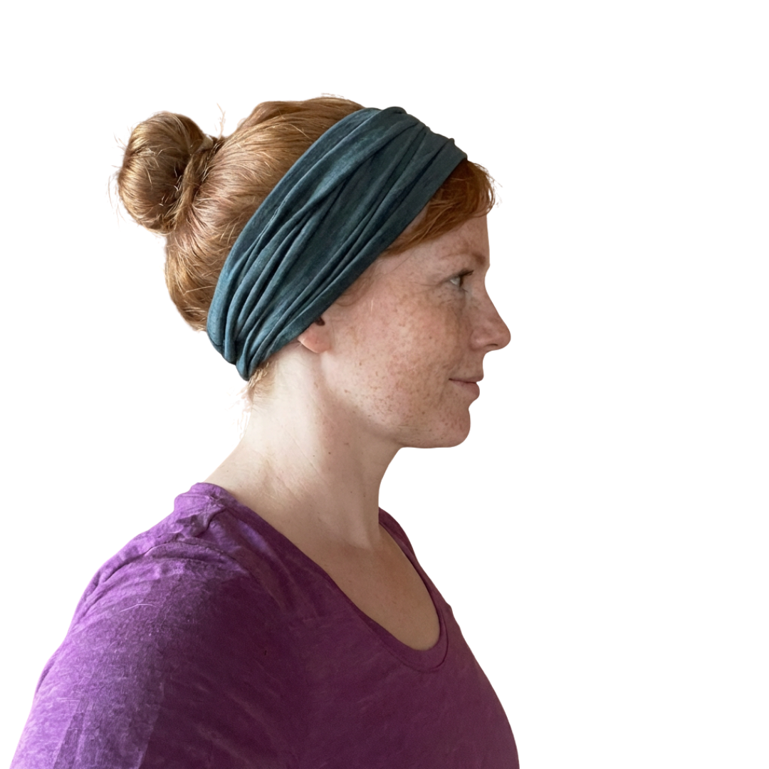 Tube loop slate green, merino wool &amp; Tencel (organic/GOTS)