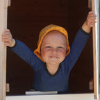 Summer cap sunny yellow fox, merino wool &amp; silk (organic/GOTS)