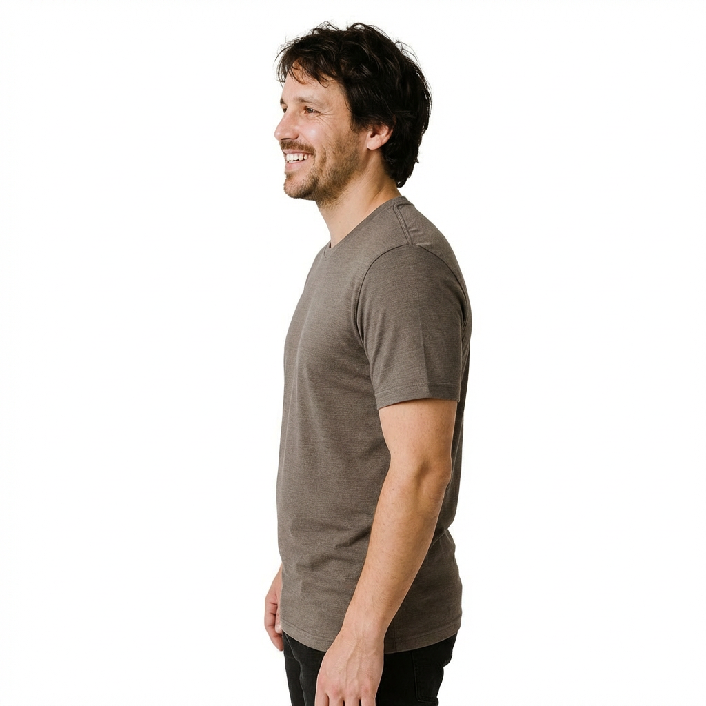 T-shirt men's royal blue, merino wool &amp; silk