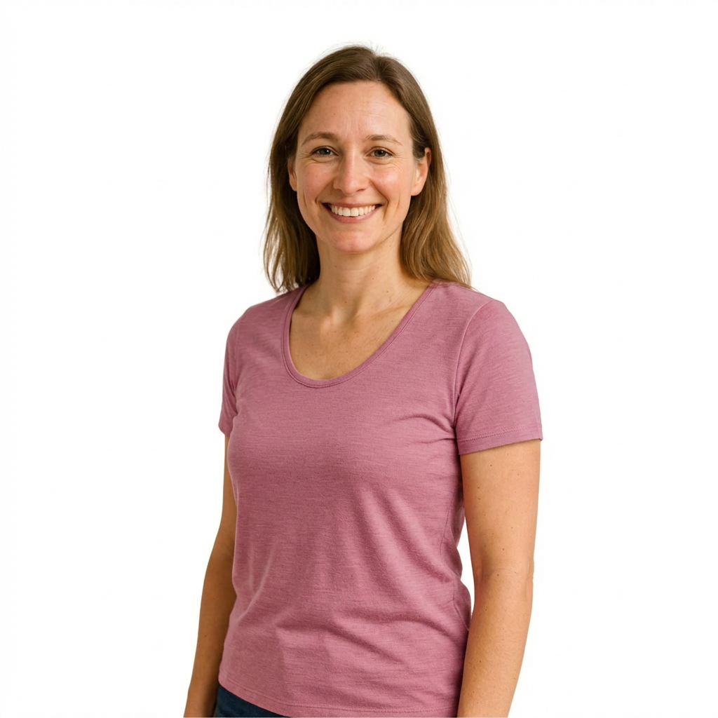 Damen T-Shirt rosé, Merinowolle & Seide (bio/GOTS)