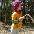 T-shirt sunny yellow with dragonfly, merino wool &amp; silk (organic/GOTS)