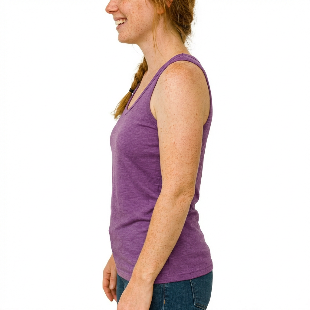 Women's tank top blackberry new, merino wool &amp; Tencel