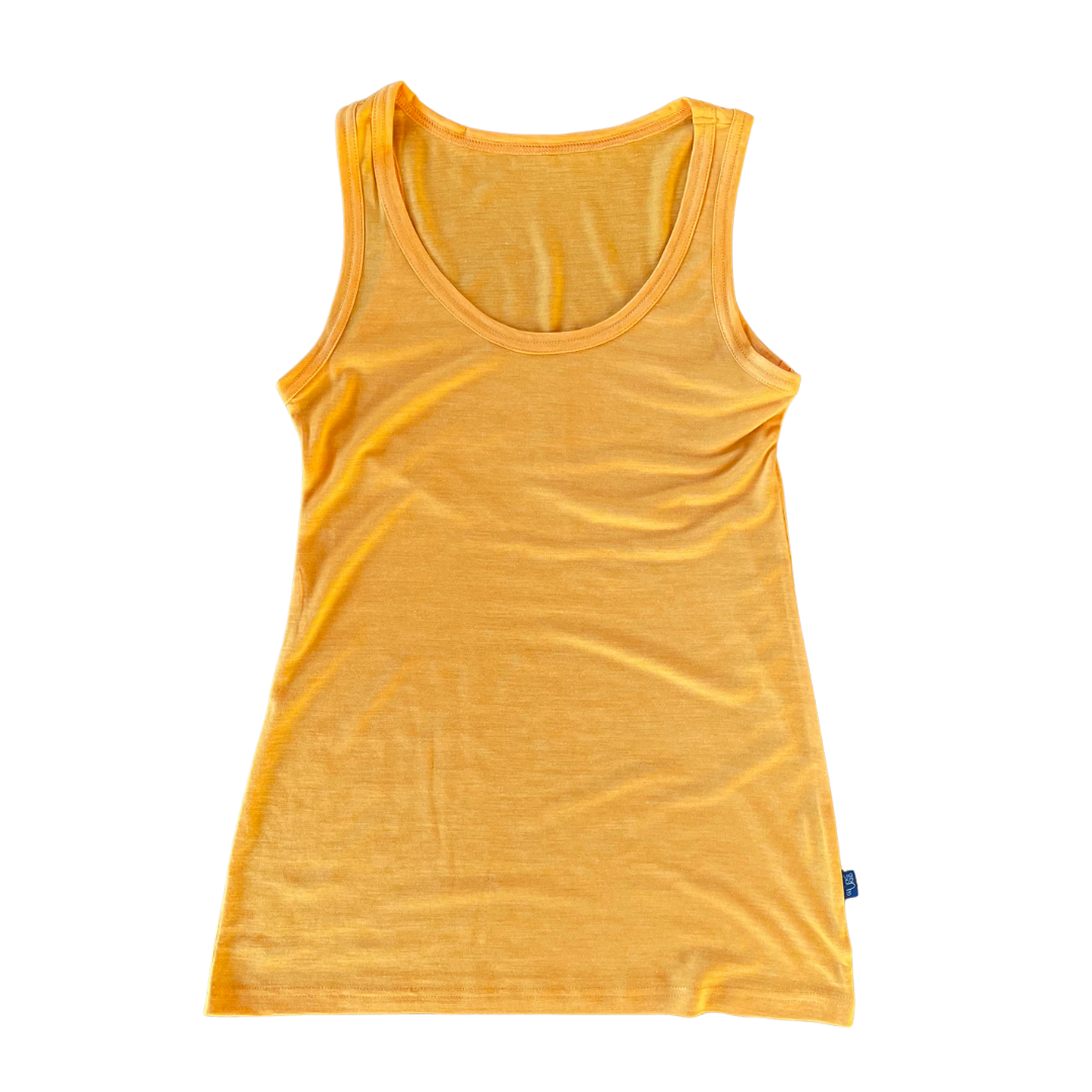 Damen Tank Top sonnengelb, Merinowolle & Seide (bio/GOTS)