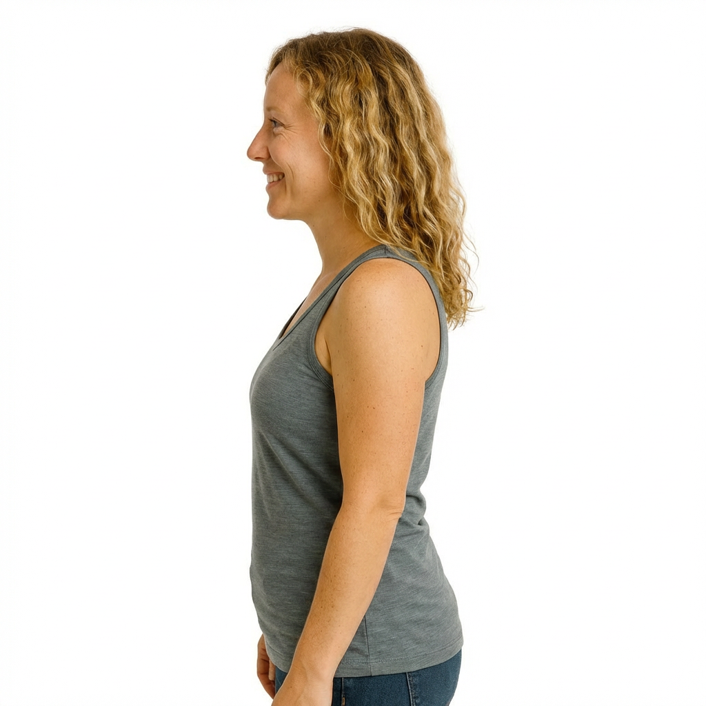 Women's tank top emerald, merino wool &amp; silk (organic/GOTS)