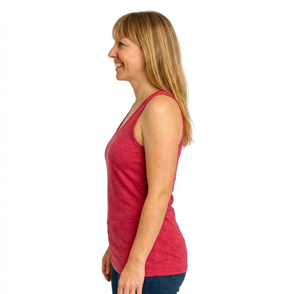 Women's tank top raspberry, merino wool &amp; silk (organic/GOTS)