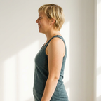 Women's tank top slate merino wool &amp; Tencel (organic/Bluesign)