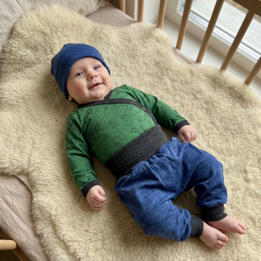 Wrap body | Merino wool & silk (organic / GOTS) - forest green