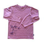 Shirt raspberry dragonfly, merino wool &amp; silk (organic/GOTS)