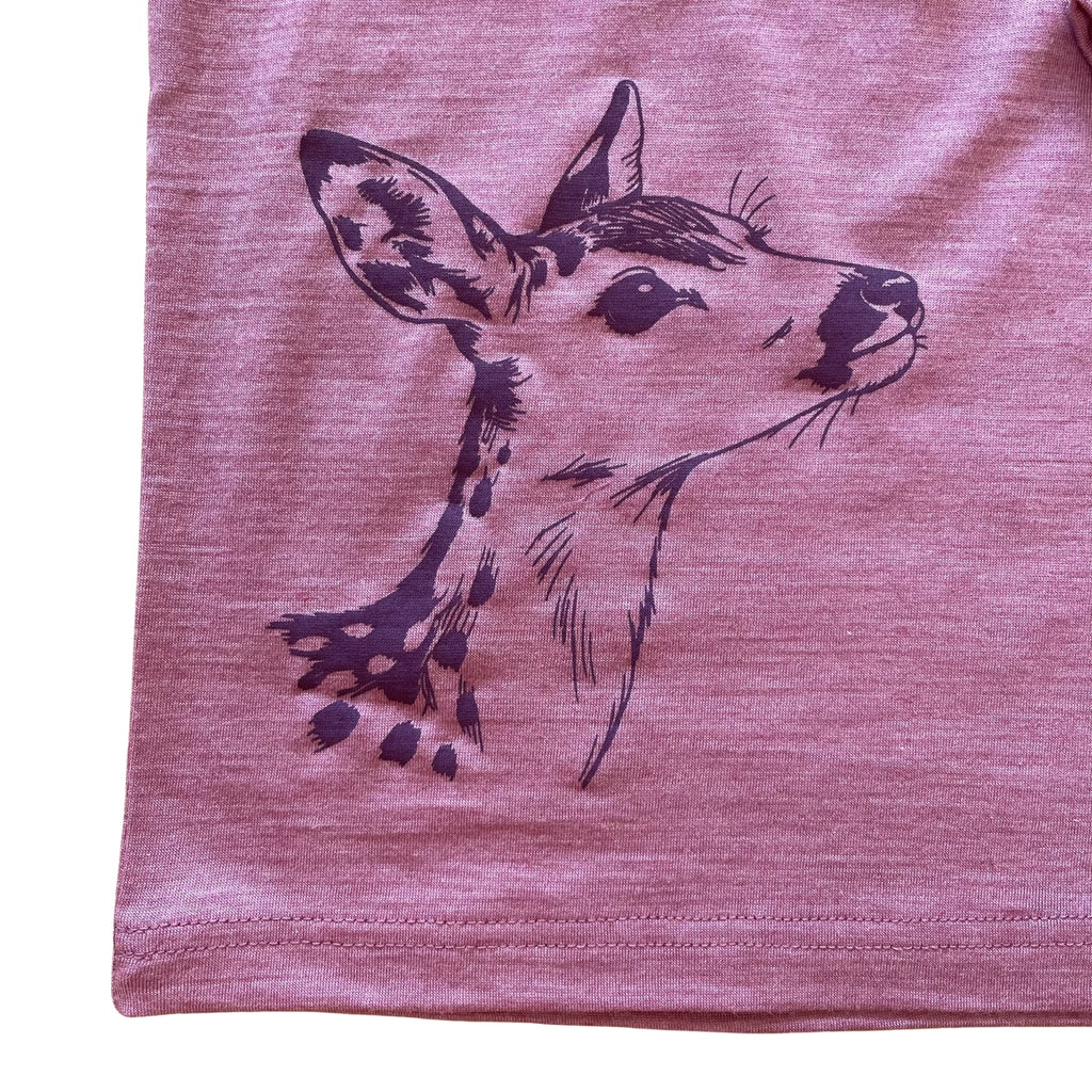 Shirt raspberry dragonfly, merino wool &amp; silk (organic/GOTS)