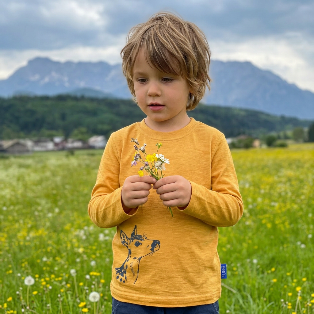 Shirt raspberry dragonfly, merino wool &amp; silk (organic/GOTS)
