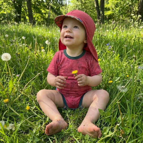 Glückskind Sommerkappe himbeere Rose limited edition, Merinowolle & Seide (bio/GOTS)