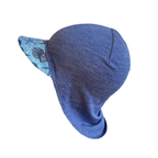 Glückskind Sommerkappe royal blau Seestern limited edition, Merinowolle & Seide (bio/GOTS)