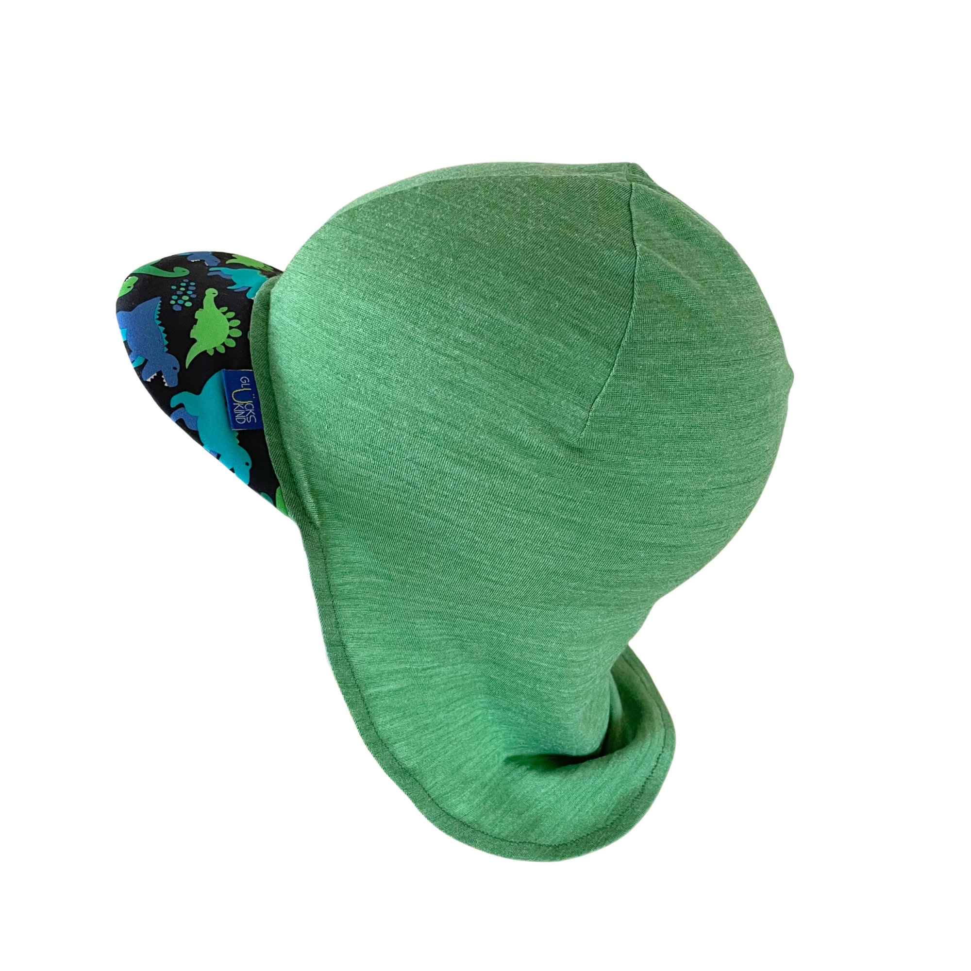 Glückskind Sonnenhut grün Dino limited edition, Merinowolle & Seide (bio/GOTS)