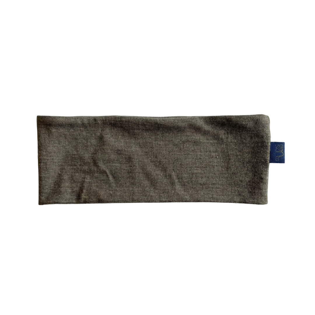 Kinder-Stirnband muskat braun, Merinowolle & Seide (bio/GOTS)