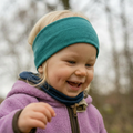 Kinder-Stirnband smaragd, Merinowolle & Seide (bio/GOTS)