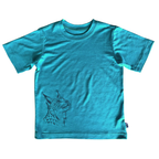 T-shirt plum with butterfly, merino wool &amp; silk (organic/GOTS)