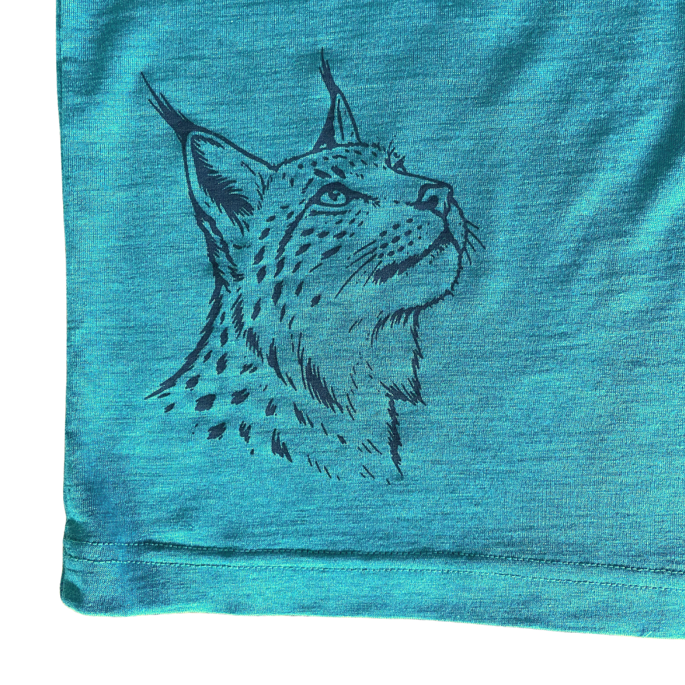 T-shirt plum with butterfly, merino wool &amp; silk (organic/GOTS)