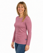 Damen Langarm-Shirt rose, Merinowolle & Seide