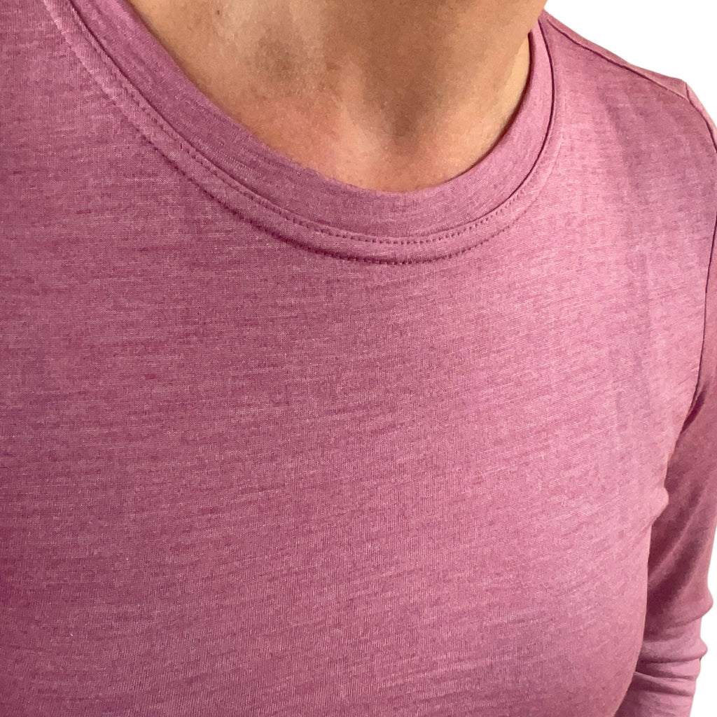 Damen Langarm-Shirt rose, Merinowolle & Seide