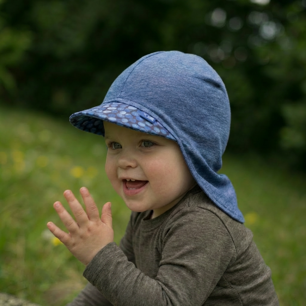 Glückskind Sonnenhut royal blau Blaubeere limited edition, Merinowolle & Seide (bio/GOTS)