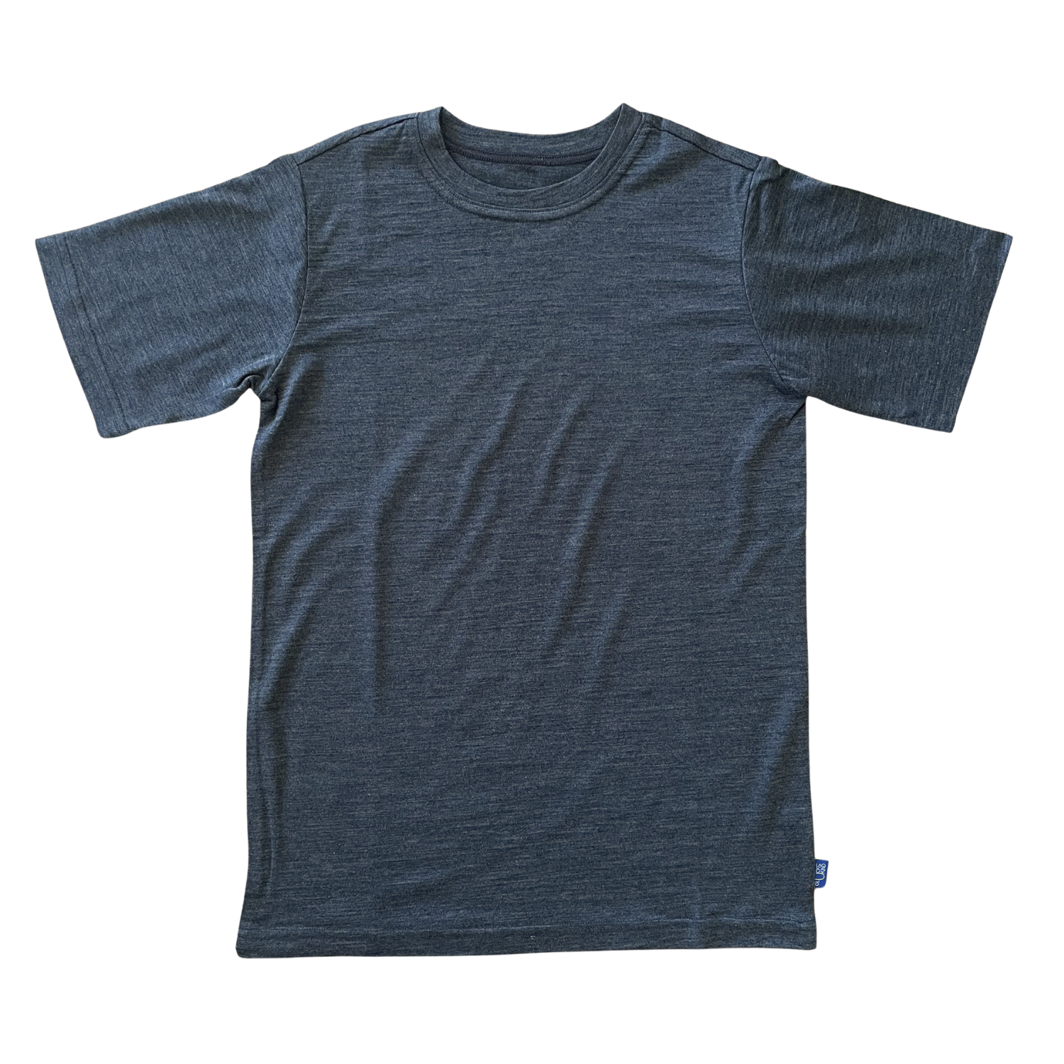 T-Shirt Kinder anthrazit, Merinowolle & Seide (bio/GOTS)